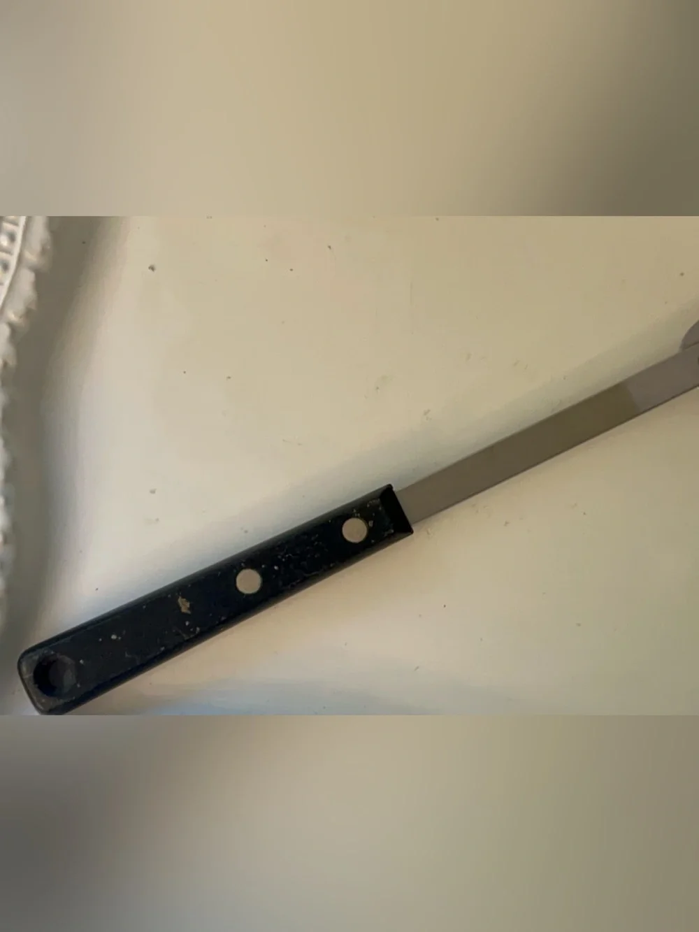 Vintage Ekco Forge Stainless Steel Meat Serving Fork black handle 11.5 inches